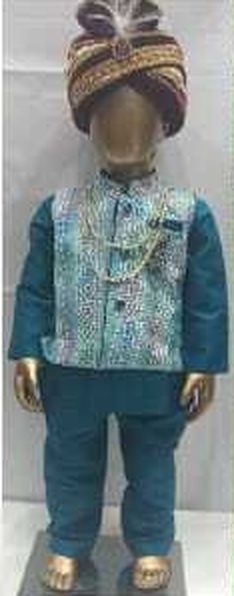 Teal koti kurta set